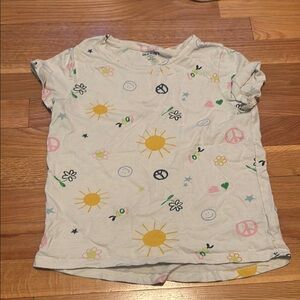 Old Navy White and Yellow Short Sleeve Tee